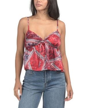 Marshalls Bandana Print Babydoll Top For - Red