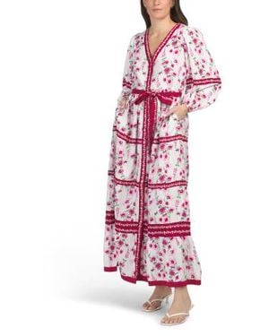 Marshalls Long Sleeve Floral Tiered Maxi Dress For - White