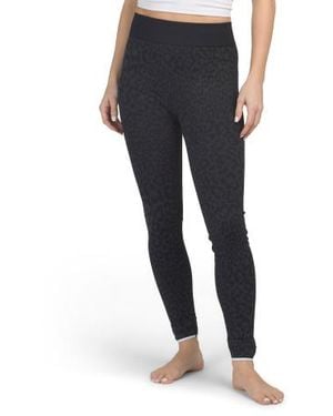 Marshalls Animal Print Fleece Base Layer Leggings For - Black