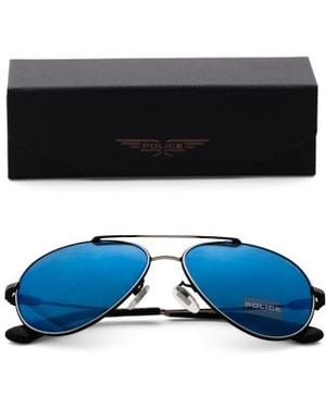 Marshalls 59Mm Designer Aviator Sunglasses - Blue