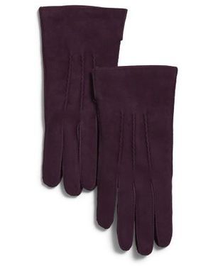 Marshalls Suede Gloves With Lambswool Lining For - Purple