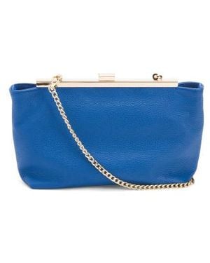 Marshalls Leather Clutch With Clasp Closure For - Blue