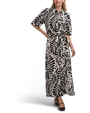 Marshalls Elbow Sleeve Maxi Shirt Dress For - White