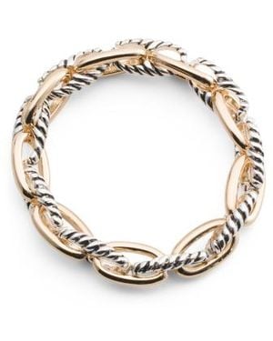 Marshalls Plated Zinc Ribbed Link Stretch Bracelet For - Metallic