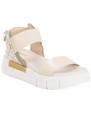 Marshalls Leather Platform Sandals For - White
