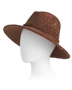 Marshalls Chenille Fedora With Double Wrap Band For - Brown
