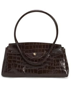 Marshalls Leather Front U Flap East West Shoulder Bag For - Black