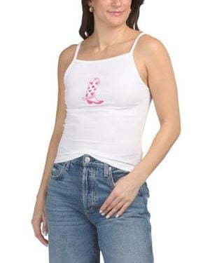Marshalls Boot Embroidered Tank For - Blue