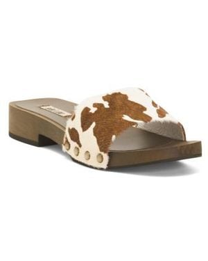 Marshalls Leather Animal Print Sandals For - Brown