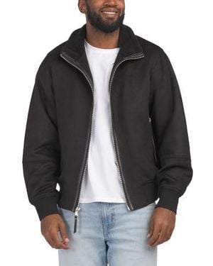 Marshalls Faux Suede Bomber Jacket - Black