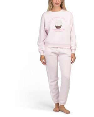 Marshalls Sweet Life Cupcake Top And Pants Pajama Set For - Pink