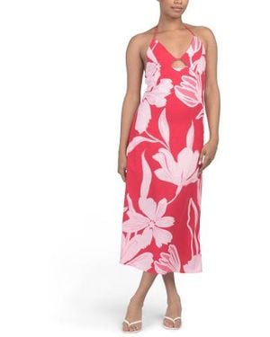 Marshalls Linen Blend Halter Maxi Dress For - Red