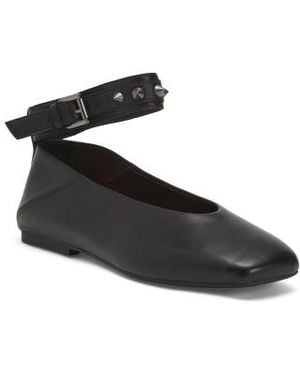 Marshalls Leather Best Studded Ankle Strap Flats For - Black