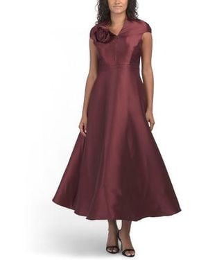 Marshalls Cap Sleeve Floral Applique Maxi Dress For - Purple