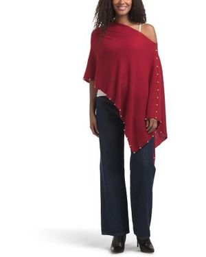 Marshalls Cashmere Pearl Trim Topper For - Red