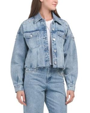 Marshalls Denim Embellished Jacket For - Blue