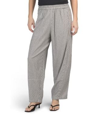 Marshalls Linen Blend Barrel Leg Pants For - Gray