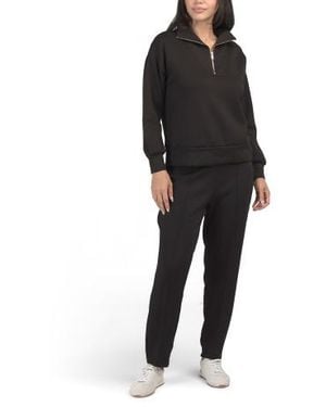 Marshalls 2Pc Scuba Knit Top And Pants Set For - Black