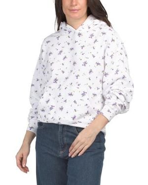 Marshalls Fleece Lined Floral Print Hoodie For - White