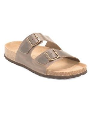 Marshalls Leather 2 Band Sandals For - Brown