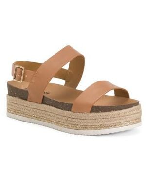 Marshalls Leather Colby Espadrille Sandals For - Metallic