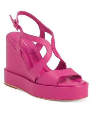 Marshalls Leather Wedge Sandals For - Pink