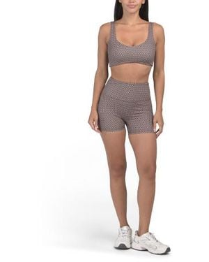 Marshalls 2Pc Polka Dot Butter Soft Cameron Bra Top And Bike Shorts Set For - Multicolor