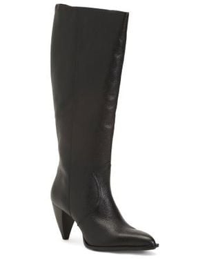 Marshalls Leather Nally Extra Wide Calf Casual Tall Boots For - Black