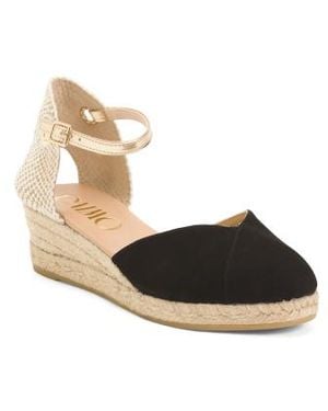 Marshalls Espadrille Wedge Sandals With Ankle Strap For - Metallic