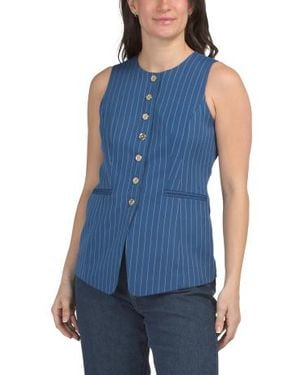 Marshalls Button Down Vest For - Blue