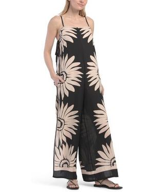 Marshalls Floral Print Cover-Up Jumpsuit For - Black