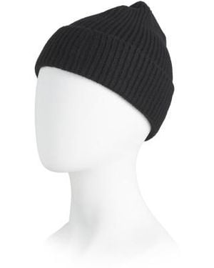 Marshalls Cashmere Mini Ribbed Beanie For - Black