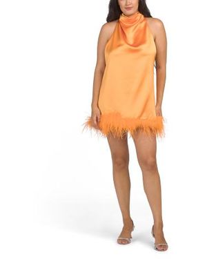 Marshalls Feather Bottom Mini Dress For - Orange
