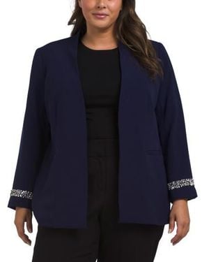 Marshalls Plus Embellished Sleeve Jacket For - Blue