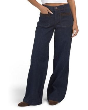 Marshalls Ab Tech High Rise Patch Pocket Wide Leg Jeans With Corduroy Trim For - Blue