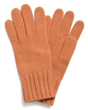 Marshalls Cashmere Gloves With Ribbed Cuffs For - Orange