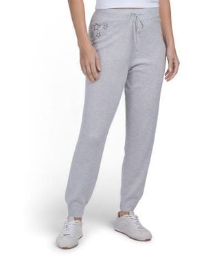 Marshalls Merino Wool And Cashmere Blend Star Stud Sweater Knit Sweatpants For - Gray