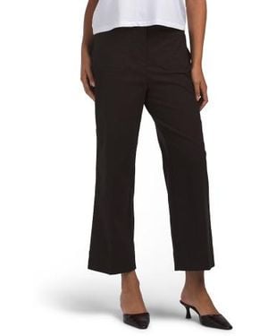 Marshalls Cotton And Linen Blend Pants With Patch Pockets For - Black