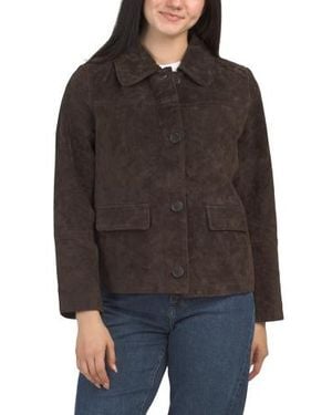 Marshalls Suede Trucker Jacket For - Black