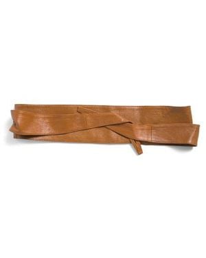 Marshalls Leather Nappa Knot Belt - Brown