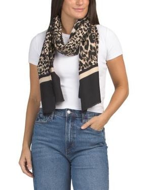 Marshalls Classic Leopard Border Ultra Soft Scarf For - Blue
