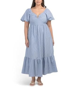 Marshalls Plus Seashell Hardware Striped Maxi Dress For - Blue