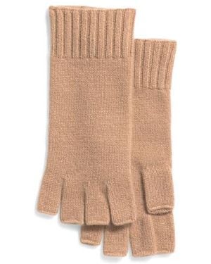 Marshalls Cashmere Fingerless Gloves - Natural
