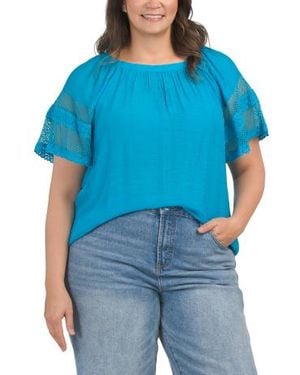 Marshalls Plus Slub Knit Top For - Blue