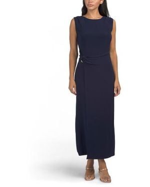 Marshalls Cowl Neck Wrap Skirt Maxi Dress For - Blue