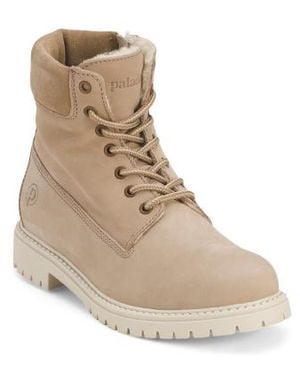 Marshalls Leather Laced Up Booties For - Natural
