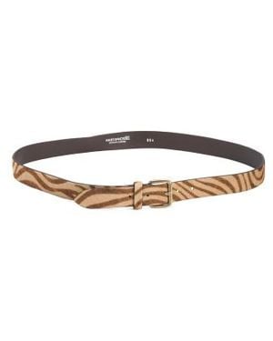Marshalls Leather Zebra Printed Belt - White
