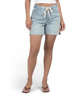 Marshalls Petite Ab Leisure Skyrise Drawstring Relaxed Shorts For - Blue