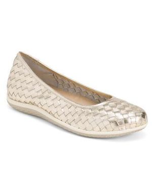 Marshalls Leather Dazzle Flats For - White