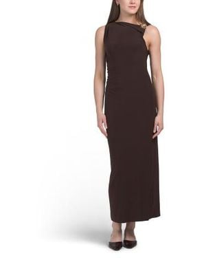Marshalls Jersey Asymmetrical Maxi Dress With Tone Hardware For - Brown